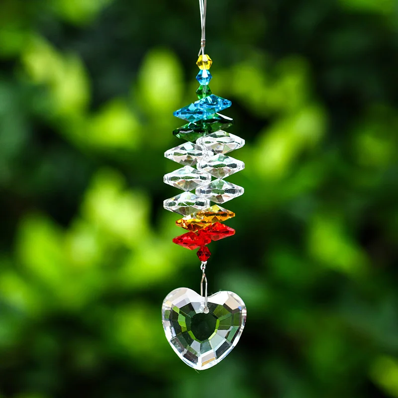 H &amp D оконная подвеска в форме сердца с кристаллами Suncatcher фэншуй Радужная люстра