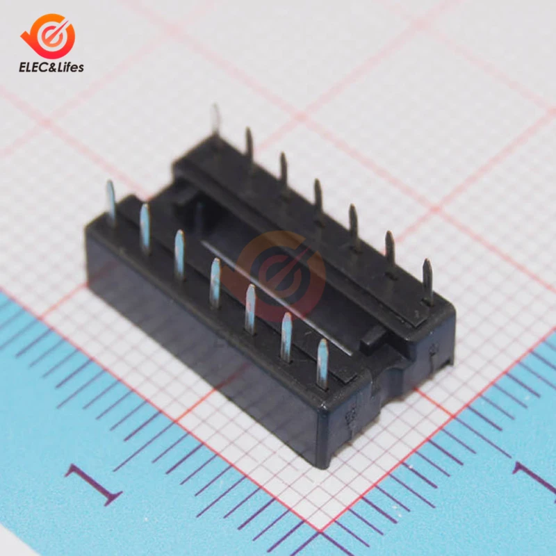 14 Pin 14P 14pin DIP IC Socket Adaptor Solder Type Pitch Dual Wipe Contact DIP-14 | Connectors