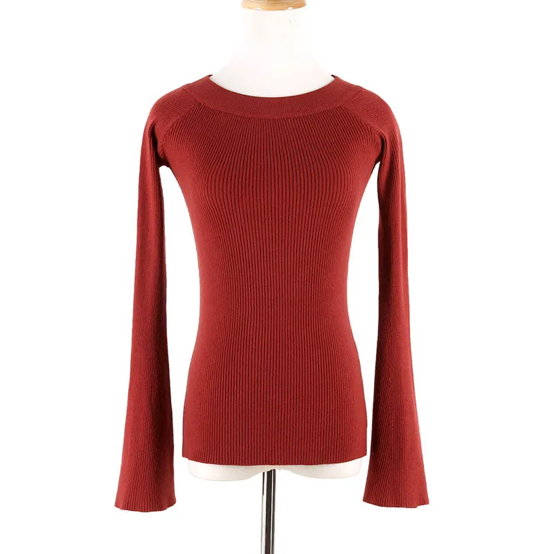 Autumn Basic Sweater Women Slash Neck Jersey Mujer Solid Knitted Slim Fashion Pullover Long Sleeve Off Shoulder | Женская одежда
