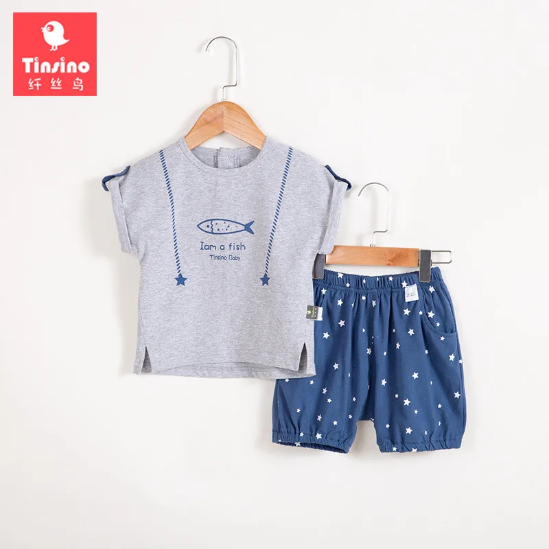 Tinsino Children Boys Fashion Cartoon Clothing Sets Kids Boy Summer Clothes Toddler Short Sleeve T-shirts + Shorts Infant Suits | Детская