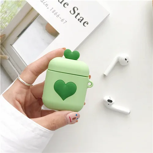 A Силиконовый чехол с милым сердечком для Apple Airpods, защитный чехол, Bluetooth, беспроводной чехол для наушников, чехол для зарядки - Цвет: A