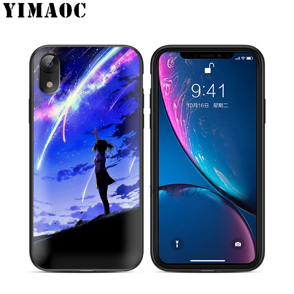 YIMAOC закат девушка красочный небо Мягкий ТПУ Черный силиконовый чехол для iPhone X