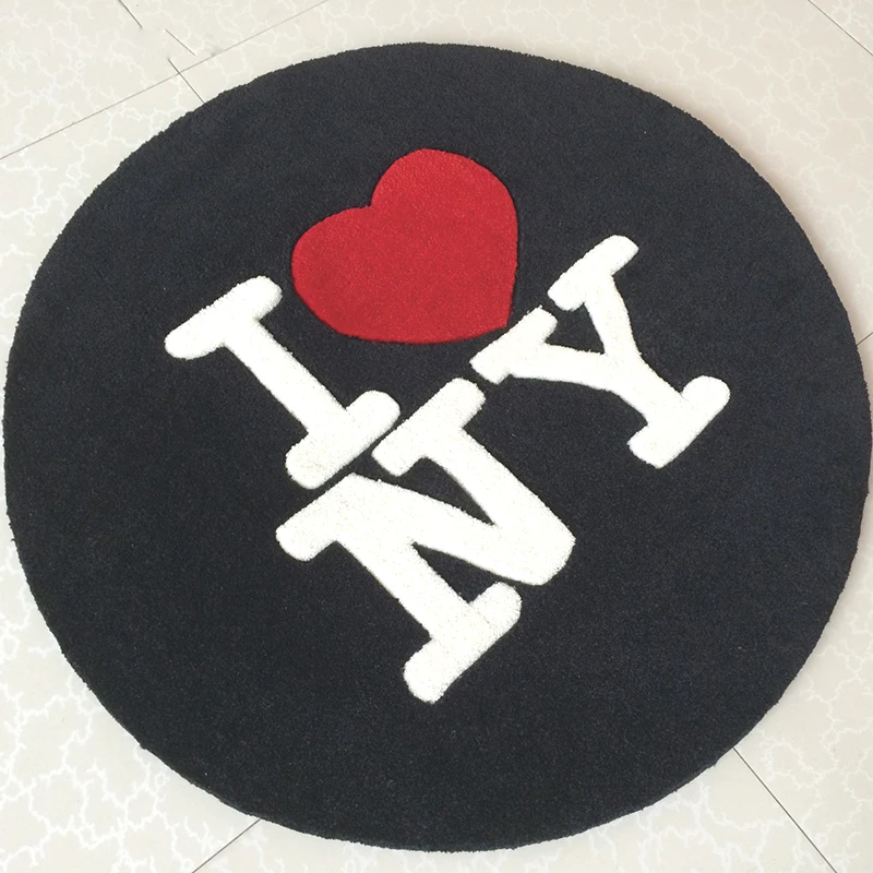 3d пользовательские Ковры логотип бренда круг круглый буквы ручной настройки