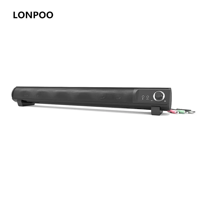 

LONPOO Speaker USB Soundbar for Computer PC Phone 10W Portable Speakers Headphone Micphone Stereo Sound Soundbar for TV