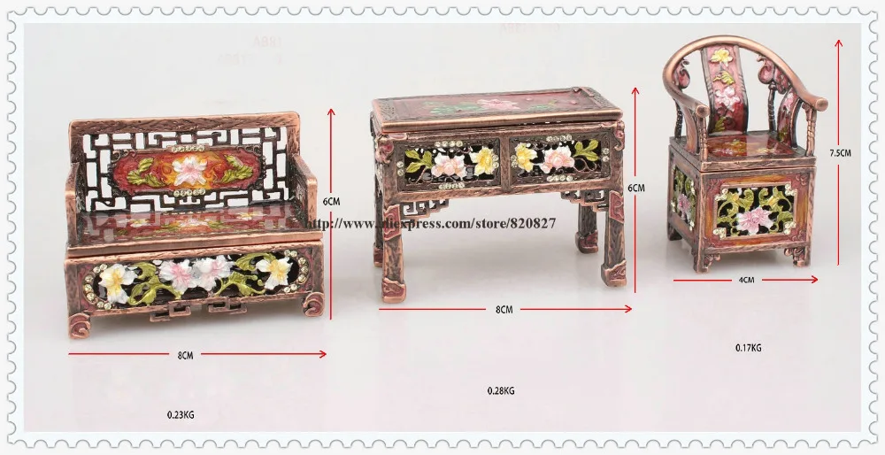 Asian Old Style Desk Shaped Trinket Jewelry Box Desk Treasure Keepsake Box Collectible Furniture Design Trinket