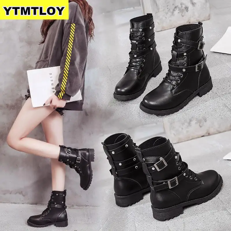 Модные ботильоны женская зимняя обувь из искусственной кожи Pu Женские офисные