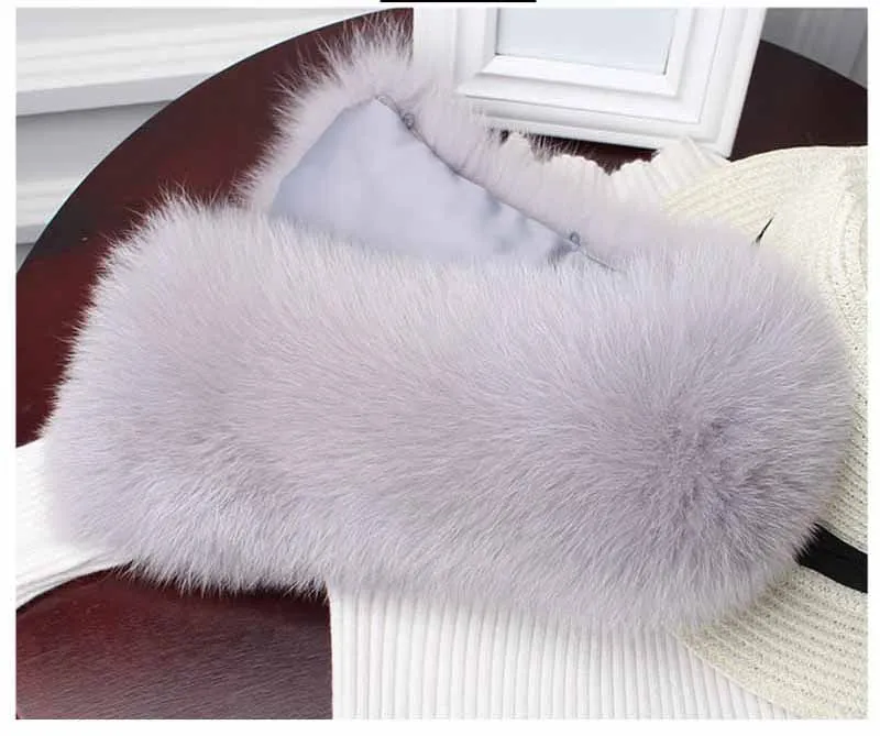 light grey Ms. MinShu мужской натуральный Лисий меховой воротник натуральный Лисий мех шарф Зимний шейный теплый мужской жакет меховой воротник большой меховой капюшон отделка - Цвет: light grey