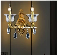 modern style copper wall lamp villa sconce crystal bedside wall lighting european style home decorabrass lamp 100 guaranteed