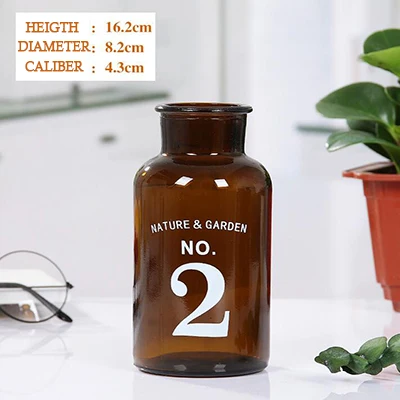 500ml number 2 Стеклянная ваза скандинавского дизайна, европейская декоративная Цветочная композиция для вазы, гидропонная Настольная Ваза для украшения цветов - Цвет: 500ml number 2