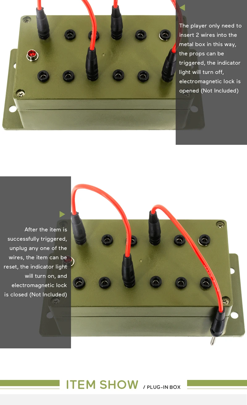 Escape Room Prop Takagism игровой реквизит штекер в коробке все провода вставляются в правильные розетки для разблокировки