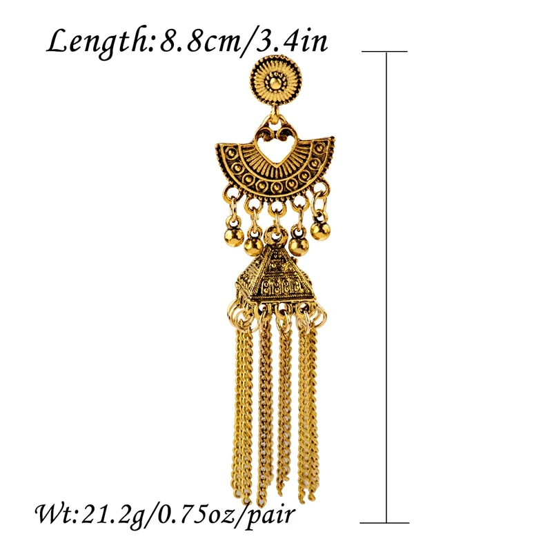 Женские классические серьги Jhumka Jhumki золотистые индийские модные ювелирные
