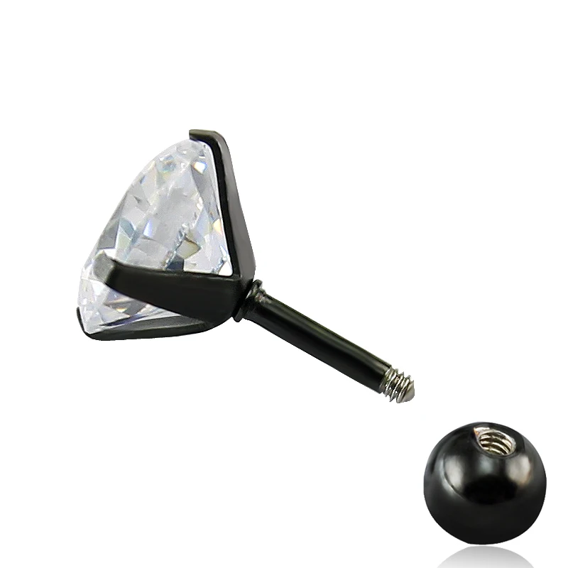 Женские серьги-гвоздики из хирургической стали с фианитом | Украшения и