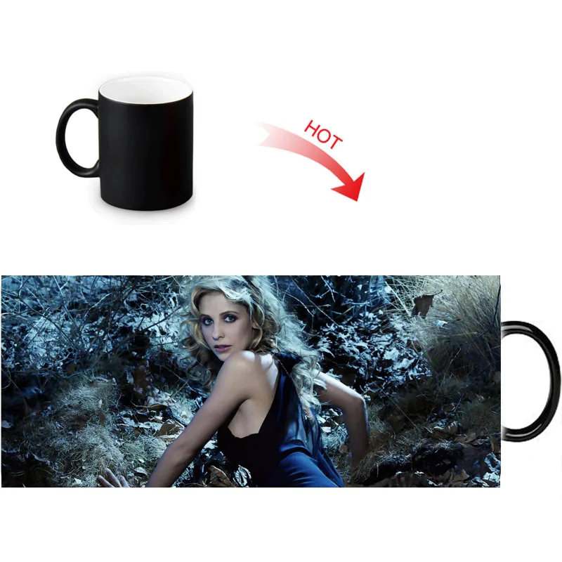 Custom Sarah Michelle Gellar узор изменение цвета кружка для воды 350 мл тепловые кофейные