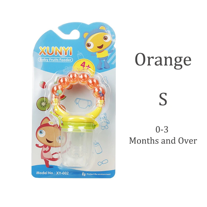 Orange S 1 шт. бутылочка для кормления свежих продуктов, Детская соска для кормления детей, кормушка для фруктов, соски для кормления, безопасные детские принадлежности, соска, бутылочки - Цвет: Orange S