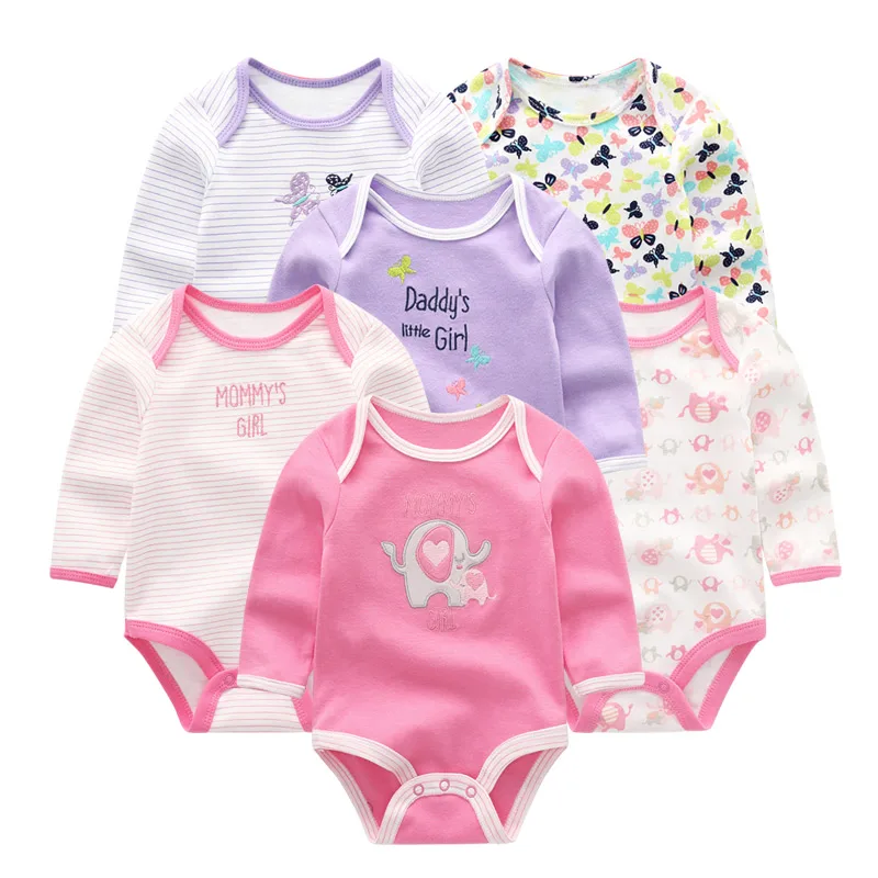 6 шт./лот зимний комбинезон с длинными рукавами для новорожденных roupa de bebe одежда