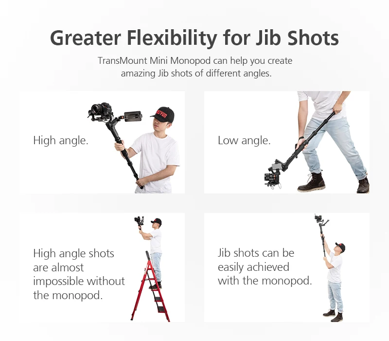 ZHIYUN официальный удлиненный Телескопический монопод Штатив для крана 2 ручной карданный стабилизатор с 1/" крепежный винт аксессуары