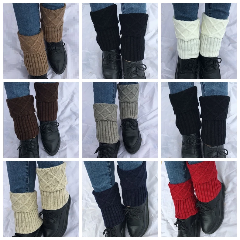 new plaid Knit Boot Cuff knit boot topper faux legwarmers sock tops leg warmers boot warmers 8colors 24 pairs/lot #3883