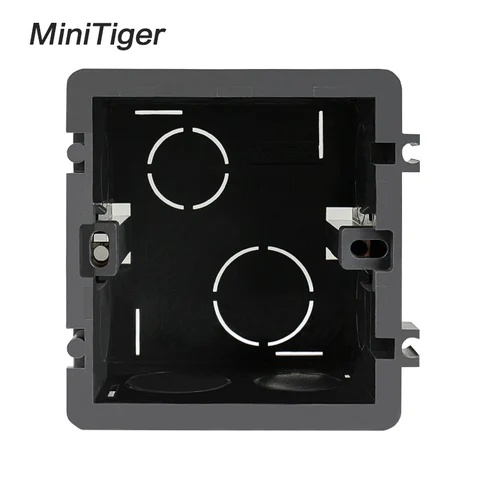 Высокопрочная Монтажная коробка Minitiger, внутренняя кассета 82 мм * 76 мм * 50 мм для переключателей и розеток типа 86, черная Монтажная коробка