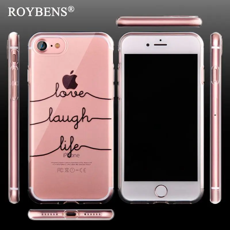 Уникальный Модный чехол для iPhone 7 из прозрачного мягкого ТПУ iPhone8 Plus 6 6S 5S