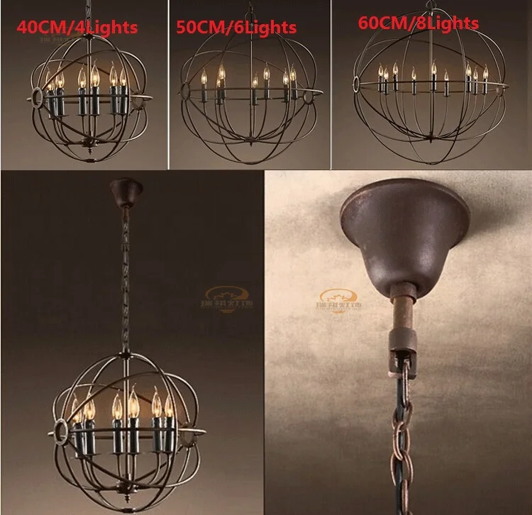 60 см винтажные американские промышленные подвесные светильники RH Лофт Бар Кафе