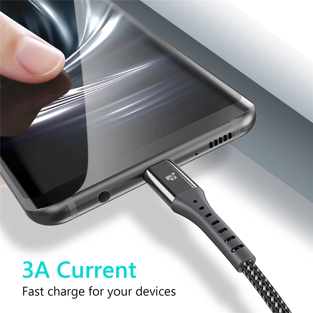 TIEGEM USB 3 0 Тип C 2.4A кабель для huawei быстрой зарядки usb samsung S9 S8 google Pixel 2|Кабели