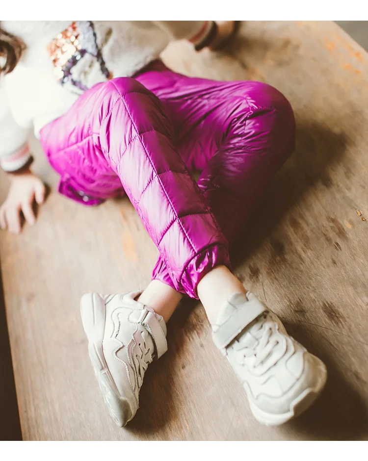Winter Down Pants For Boys &amp Girls Children's Fashion Solid Parka Warm Trousers Casual Elastic Waist Straight Kids Outwear | Мать и