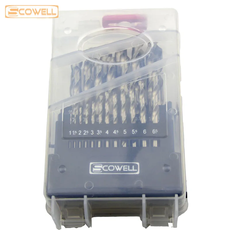 

30% Off SCOWELL 25pcs High Speed Steel Twist Drill Bit kit Jobber Drilling Bits Set 1.0~13mm Metal Drill Bits