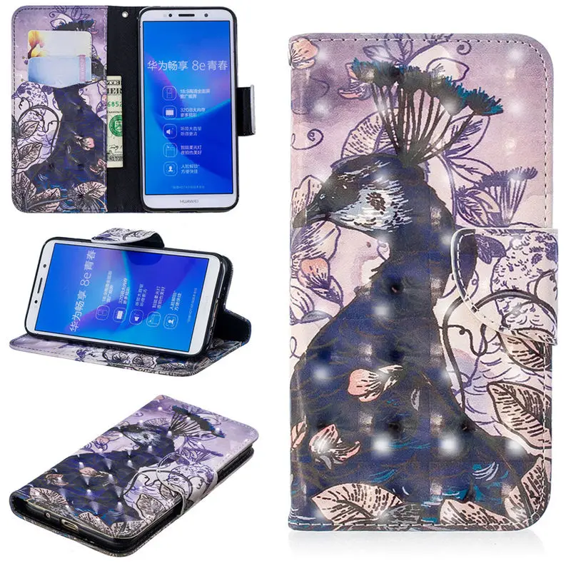 JFWEN 3D чехол-книжка для huawei Honor 7A DUA-L22, 5,45 дюймов, чехол, откидной кожаный кошелек, чехол для телефона s для huawei Y5, чехол - Цвет: 7