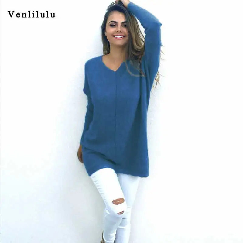 Autumn Winter Sweater Pullovers Long Sleeve Women Sexy Warm Female Loose Sweaters For Pullover Tops Jumpers | Женская одежда