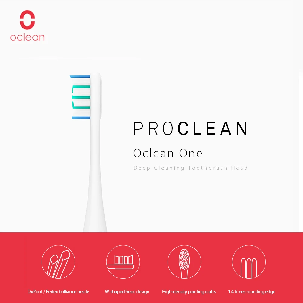 Сменная головка для электрической зубной щетки Oclean 1 шт. пищевая PP без ржавчины |