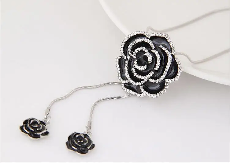 Романтическое красивое винтажное длинное ожерелье с розами украшения со