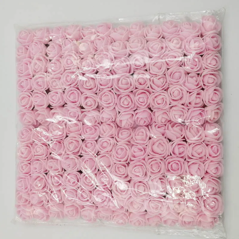 Pink 36/72/144 шт. 2 см Декоративные Teddy Bear розы из вспененного полиэтилена, искусственный цветок розы Букет для дома Свадебные украшения DIY ВЕНОК в форме искусственных цветов - Цвет: Pink
