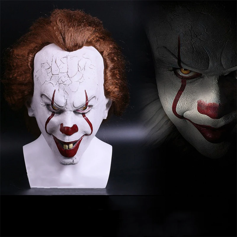 

Жуткая маска для вечевечерние НКИ на Хэллоуин, 2017 фильм «Stephen King's It», страшный клоун, искусственная маска
