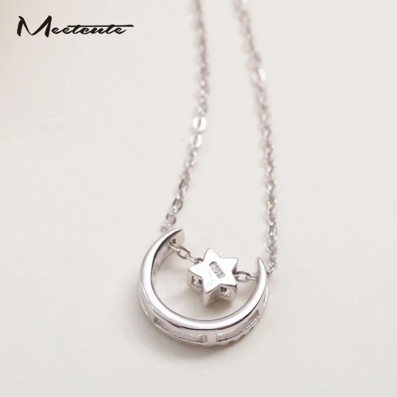 Meetcute корейский 925 серебряный воротник ожерелья для женщин ювелирные изделия