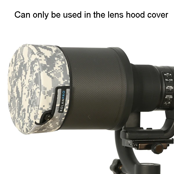 Lens Hood Cover C ROLANPRO Защитная крышка для объектива цифрового однообъективного зеркального Кепки камуфляжная куртка короткий телеобъектив Пистолеты Костюмы для Sigma Tamron цифровой зеркальной камеры Canon Nikon 300/400/500/600/800 мм - Цвет: Lens Hood Cover C