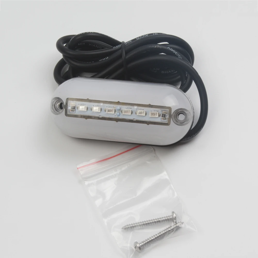 12V морской лодка Yatch подводный светильник 6LED бассейн пруд пейзаж лампа красный/синий/зеленый