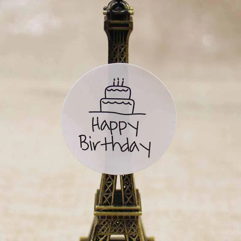 2017 сделай сам с днем рождения крафт наклейка этикетка 1 партия = 200 шт. белые и