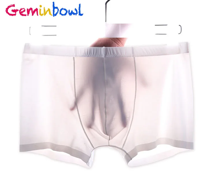 Нижнее белье Geminbowl Bulge мужские шелковые трусы боксеры мягкие летние трусы|boxer