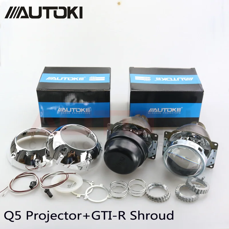 Autoki автомобильный стайлинг автомобилей Металл Q5 3 0 дюймов HID Bi xenon фары объектив