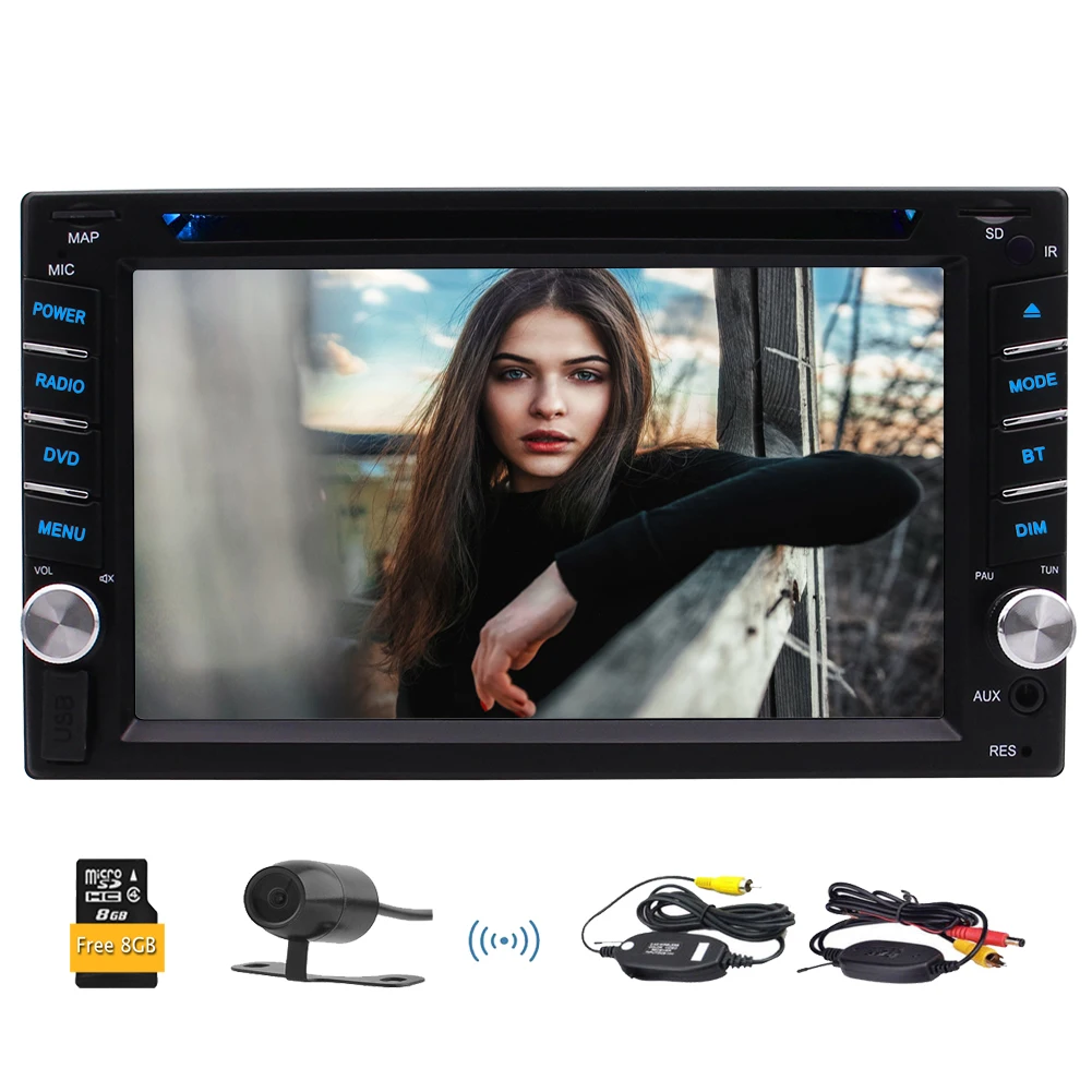 Автомобильный DVD плеер 2 Din 6 дюйма сенсорный экран стерео FM AM USB SD Bluetooth