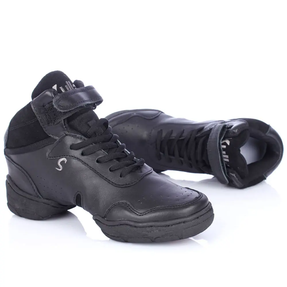 

Modern Jazz Dance Shoes For Men/Women Genuine Leather Size 34-45 Hip Hop Dancing Shoes Black Breathable Fitness Shoes Sneakers