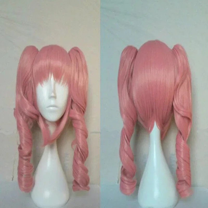 pink HAIRJOY 45 см средней длины оранжевый парик для косплея жаростойкий костюм вечерние синтетические парики 2 Клип на хвост 7 цветов - Цвет: pink