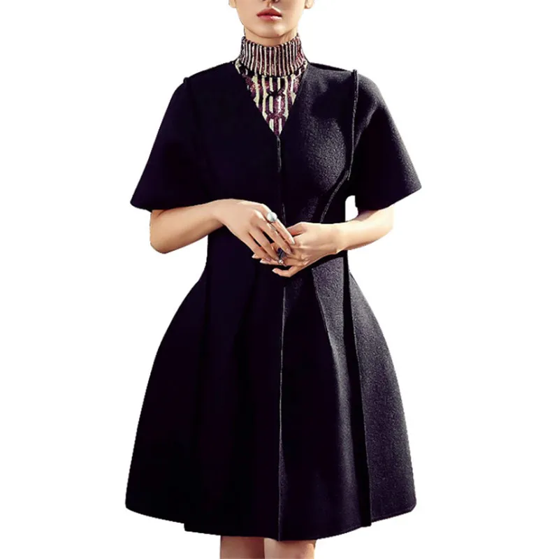 Мини платье с V образным вырезом элегантное пикантное плюшевое на молнии в стиле