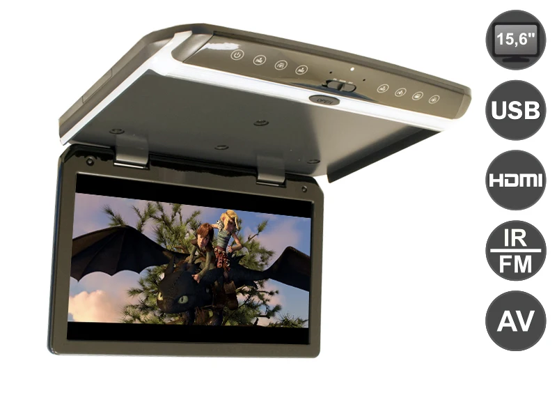 15.6 inch Flip down (roof mount) 1080P monitor with USB and HDMI AVIS Electronics AVS1550MPP(Metal Grey) | Автомобили и мотоциклы