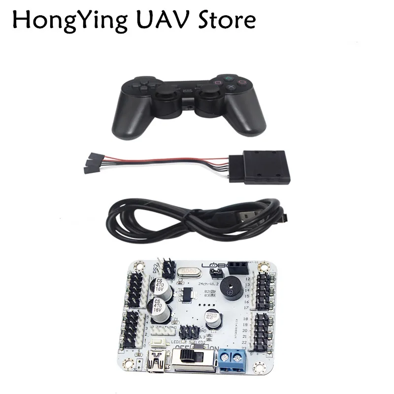 DIY 24 CH Servo контроллер с беспроводной ручкой PS2 защита от перегрузки по току пульт