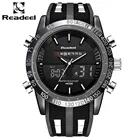 Мужские часы, Топ бренд, роскошные мужские военные наручные часы, резиновые СВЕТОДИОДНЫЕ Цифровые кварцевые мужские спортивные часы, водонепроницаемые