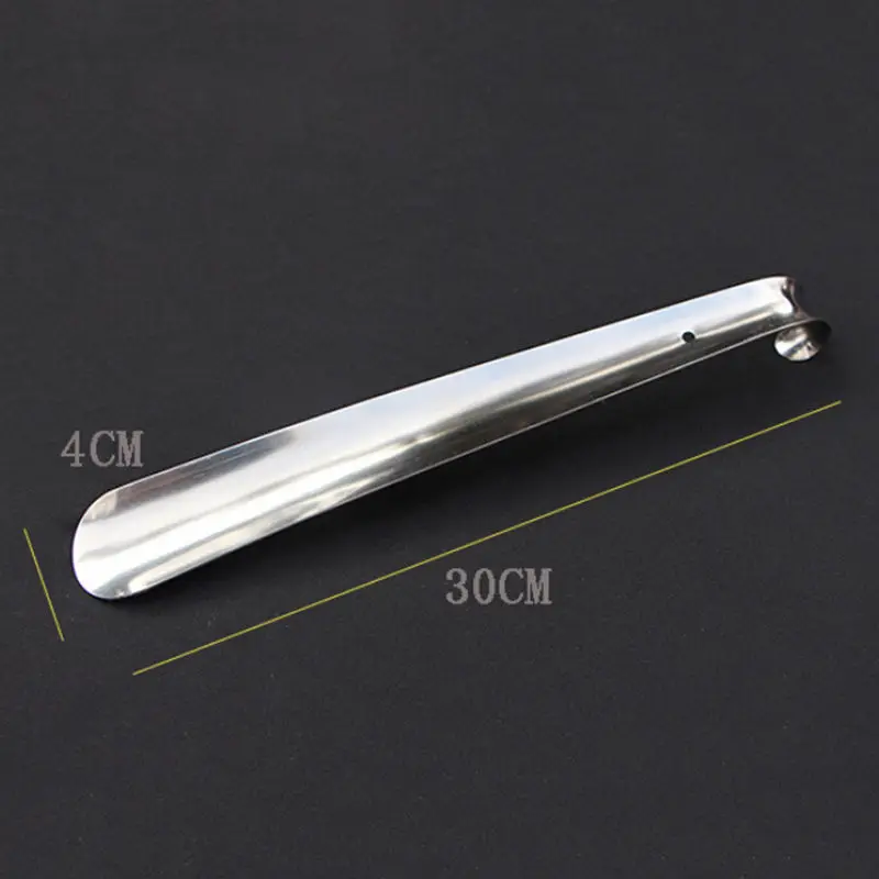 Velishy 1PCS High Quality Durable Handle Shoes Horn Professional Stainless Steel Silver Shoe Horn 16/30/45/52/58cm
