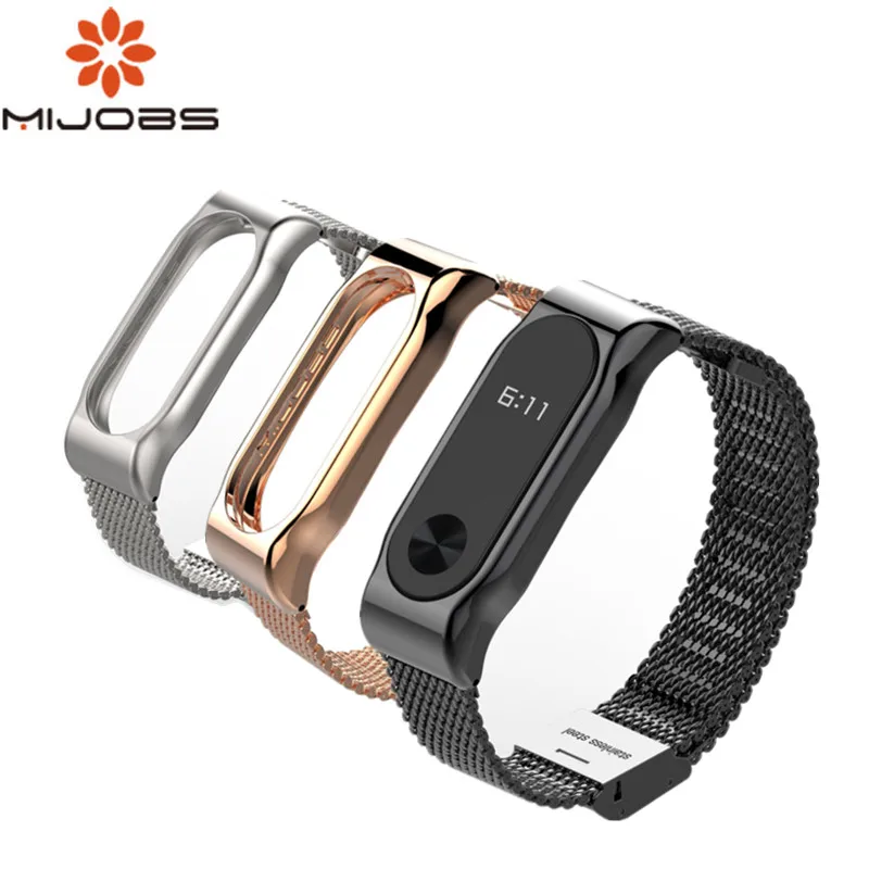 Mi jobs mi Band 2 ремешок металлический браслет для Xiaomi Безвинтовые браслеты из