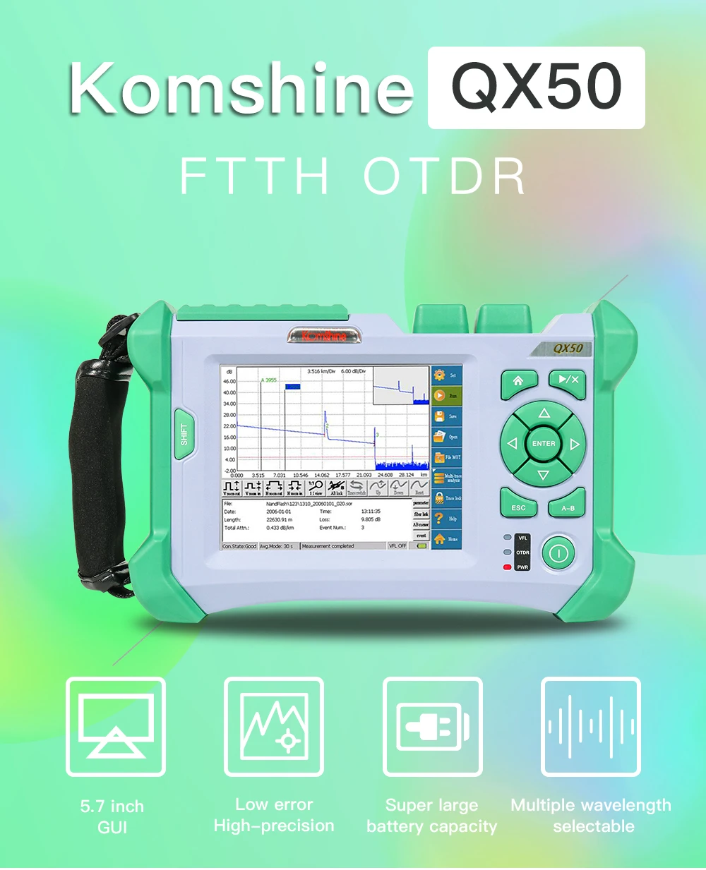 Оптический фотометр SM OTDR Komshine устройство для измерения яркости сибглэмод 32/30 дБ
