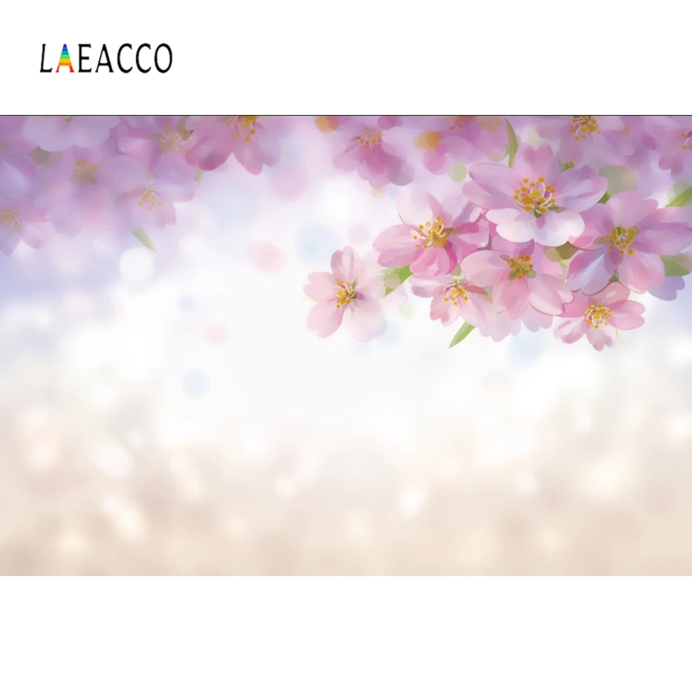 Laeacco весенние Блестящие Розовые цветы в горошек Детские Портретные Фото фоны для